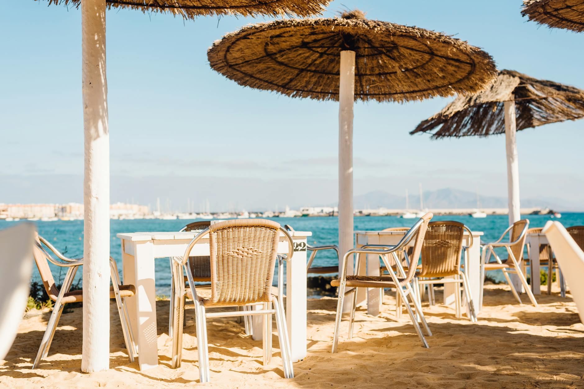 Coastal cafe exterior with sea views